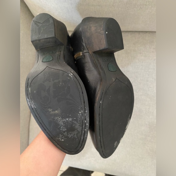 Ariat Black Leather boho coastal cowgirl Ankle Boots with Brown Accents - Picture 6 of 15